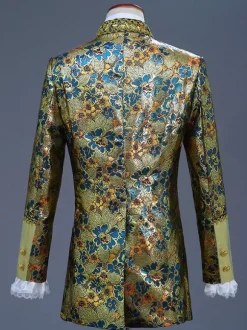 Men's Victorian Prince Costume Luxury Embroidery Costume Carnival Red Vintage Floral Long Sleeves Retro Costumes For Man
