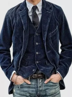 Men’s Vintage Corduroy Sleeveless Workwear Vest