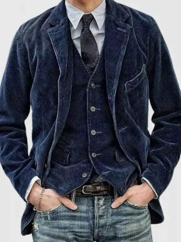 Men’s Vintage Corduroy Sleeveless Workwear Vest