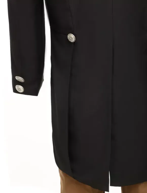 Men's Vintage Costume Rococo Black Coat Retro Overcoat