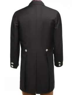 Men's Vintage Costume Rococo Black Coat Retro Overcoat