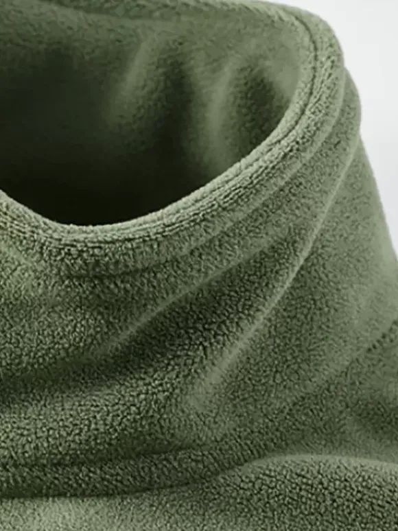 Men's Warm Winter Zipper Jacket Casual Stand Collar Cotton Fleece Coat