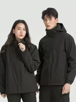Men's Waterproof Hiking Jacket Casual Gray Coats