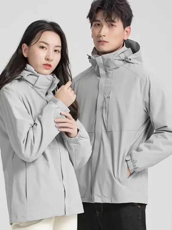 Men's Waterproof Hiking Jacket Casual Gray Coats