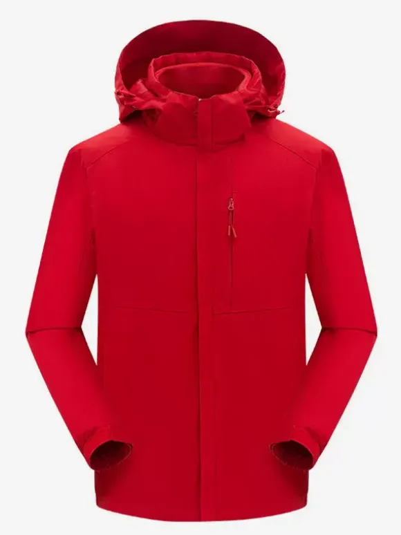 Men's Waterproof Hiking Jacket Casual Gray Coats