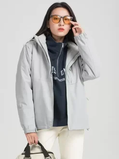 Men's Waterproof Hiking Jacket Casual Gray Coats