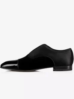 Men's Wedding Dress Oxford Formal Shoes Black Patchwork Square Toe Loafers