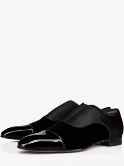 Men's Wedding Dress Oxford Formal Shoes Black Patchwork Square Toe Loafers