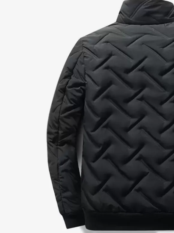 Men's Winter Coat Stand Collar Casual Warm Baseball Jacket