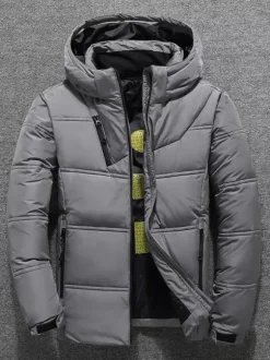 Men's Winter Jacket Short Thick Long Sleeve Warm Coat