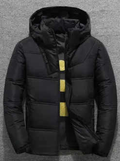 Men's Winter Jacket Short Thick Long Sleeve Warm Coat