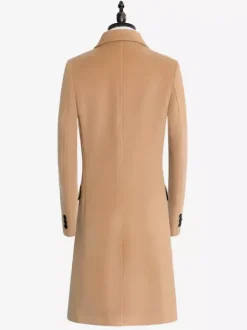 Men's Winter Woolen Coats Mid-Length Double-Breasted Suits