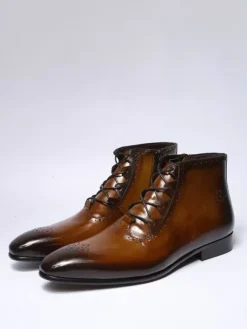 Men's Work Boots Cowhide Chic Black Ankle Short Boots
