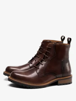 Men's Work Martin Boots Cowhide Classic Black Ankle Boots