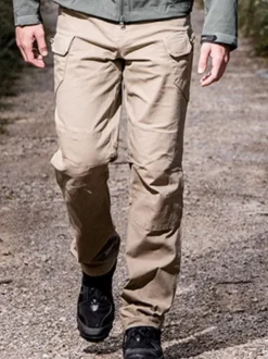 Men Trousers Casual Irregular Natural Waist Straight Khaki Long Pants