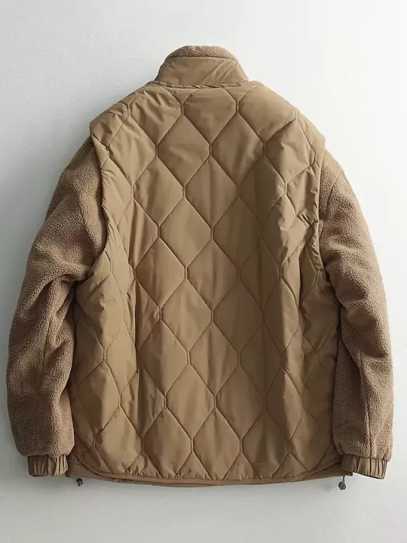 Men Wool Coat Two Pieces Detachable Stand Collar Cotton Coat