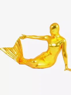 Mermaid Zentai Suits Gold Shiny Metallic Mermaid Suit