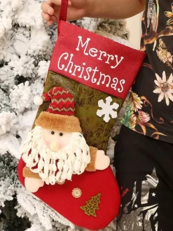 Merry Christmas Gift Santa Claus Lane Stocking-Reindeer