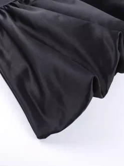 Mesh Sleeve Mini Dress For Women - Black Elegant Mock Neck Puff Skater - Spring Evening Cocktail 2026
