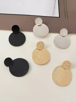 Metal Disc Earrings For Women 2026