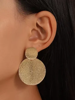 Metal Disc Earrings For Women 2026