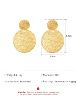 Metal Disc Earrings For Women 2026