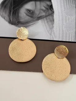 Metal Disc Earrings For Women 2026