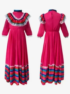 Mexican long skirt national costume Halloween Day of the Dead role play European and American stage big swing skirt