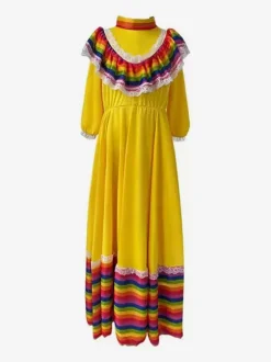 Mexican long skirt national costume Halloween Day of the Dead role play European and American stage big swing skirt