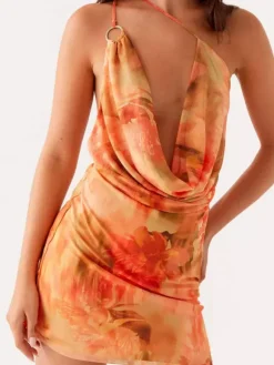 Midi Dress Floral Print Chiffon Chic Straps Neck Sleeveless Daily Summer Dresses