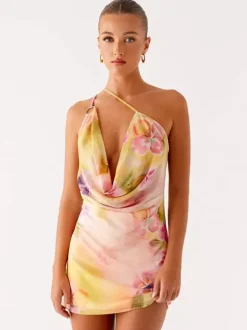 Midi Dress Floral Print Chiffon Chic Straps Neck Sleeveless Daily Summer Dresses