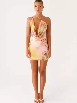 Midi Dress Floral Print Chiffon Chic Straps Neck Sleeveless Daily Summer Dresses