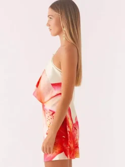 Midi Dress Floral Print Lace Up Backless Chiffon Chic Embellished Collar Sleeveless Dress
