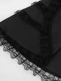 Mid-Length Punk Women Gothic Jacquard Double-Breasted Suit Black Swallowtail Coat European American