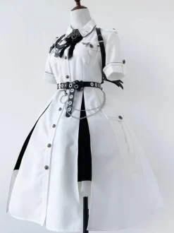 Military Lolita Dress Uniform Lolita Army Short Sleeves One Piece