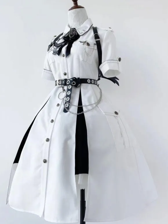 Military Lolita Dress Uniform Lolita Army Short Sleeves One Piece
