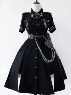 Military Lolita Dress Uniform Lolita Army Short Sleeves One Piece
