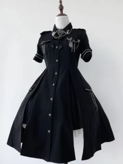 Military Lolita Dress Uniform Lolita Army Short Sleeves One Piece