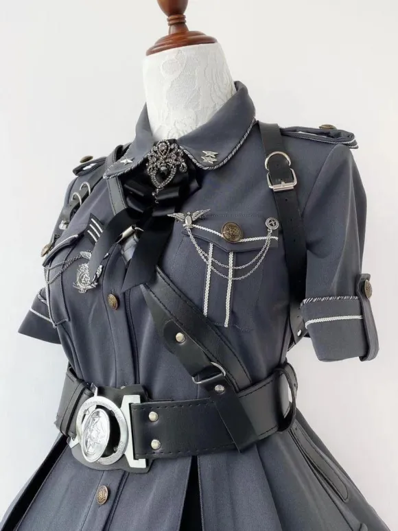 Military Lolita Dress Uniform Lolita Army Short Sleeves One Piece
