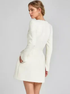Mini Dress U-Neck Long Sleeves Semi-Formal Birthday Party Dress For Women 2026