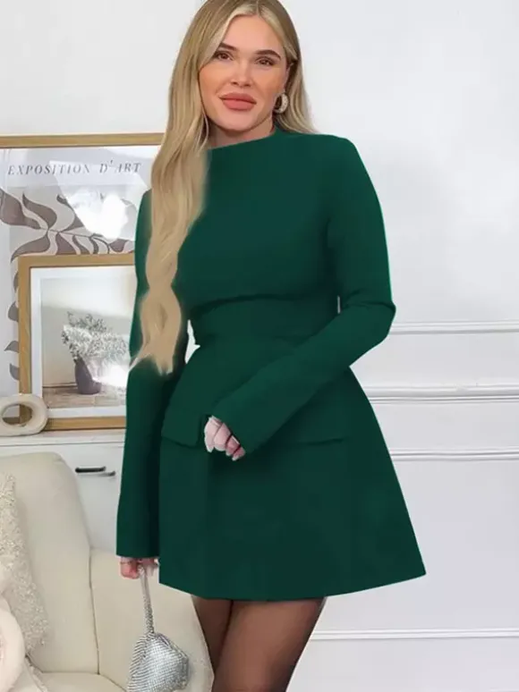 Minimalist Long Sleeve Mini Bodycon Dress For Women 2026