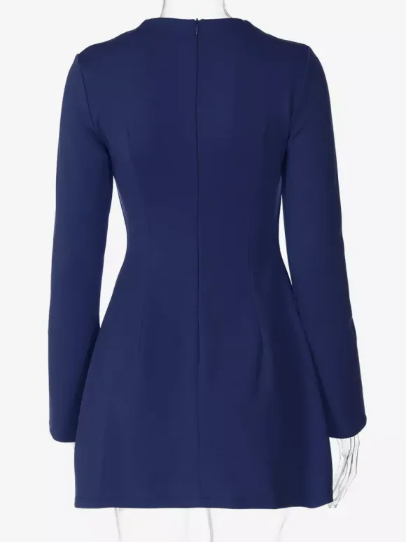 Minimalist Long Sleeve Mini Bodycon Dress For Women 2026
