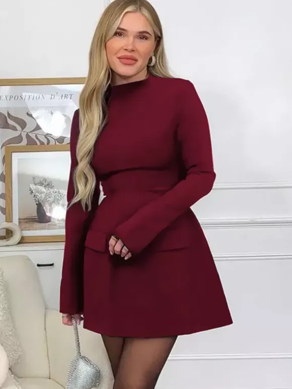 Minimalist Long Sleeve Mini Bodycon Dress For Women 2026