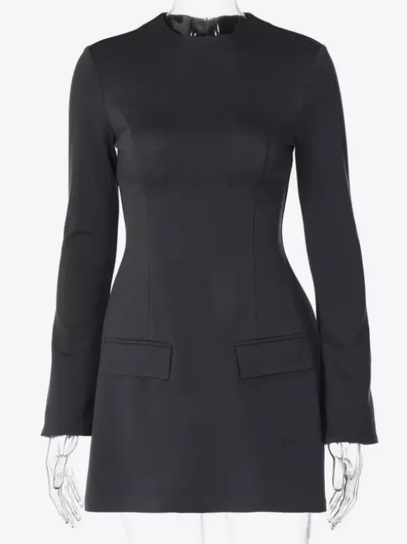 Minimalist Long Sleeve Mini Bodycon Dress For Women 2026