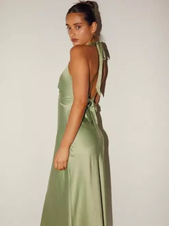 Minimalist Halter Maxi Dress For Women - Deep V Neck Backless Sleevless Long Gown - Summer Cocktail Evening 2026