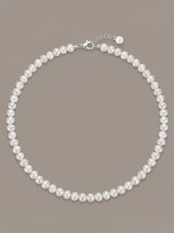 Minimalist Uniform Pearl Choker Adjustable Extension Chain Gentle Commute Necklace
