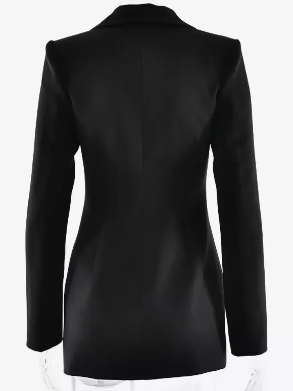Modern Blazer Padded Shoulder Ruched Bodycon Mini Dress For Women 2026