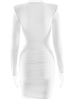 Modern Ruched Mini Dress With Deep V Neck For Women 2026