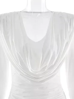Modern Ruched Mini Dress With Deep V Neck For Women 2026