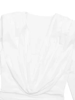Modern Ruched Mini Dress With Deep V Neck For Women 2026